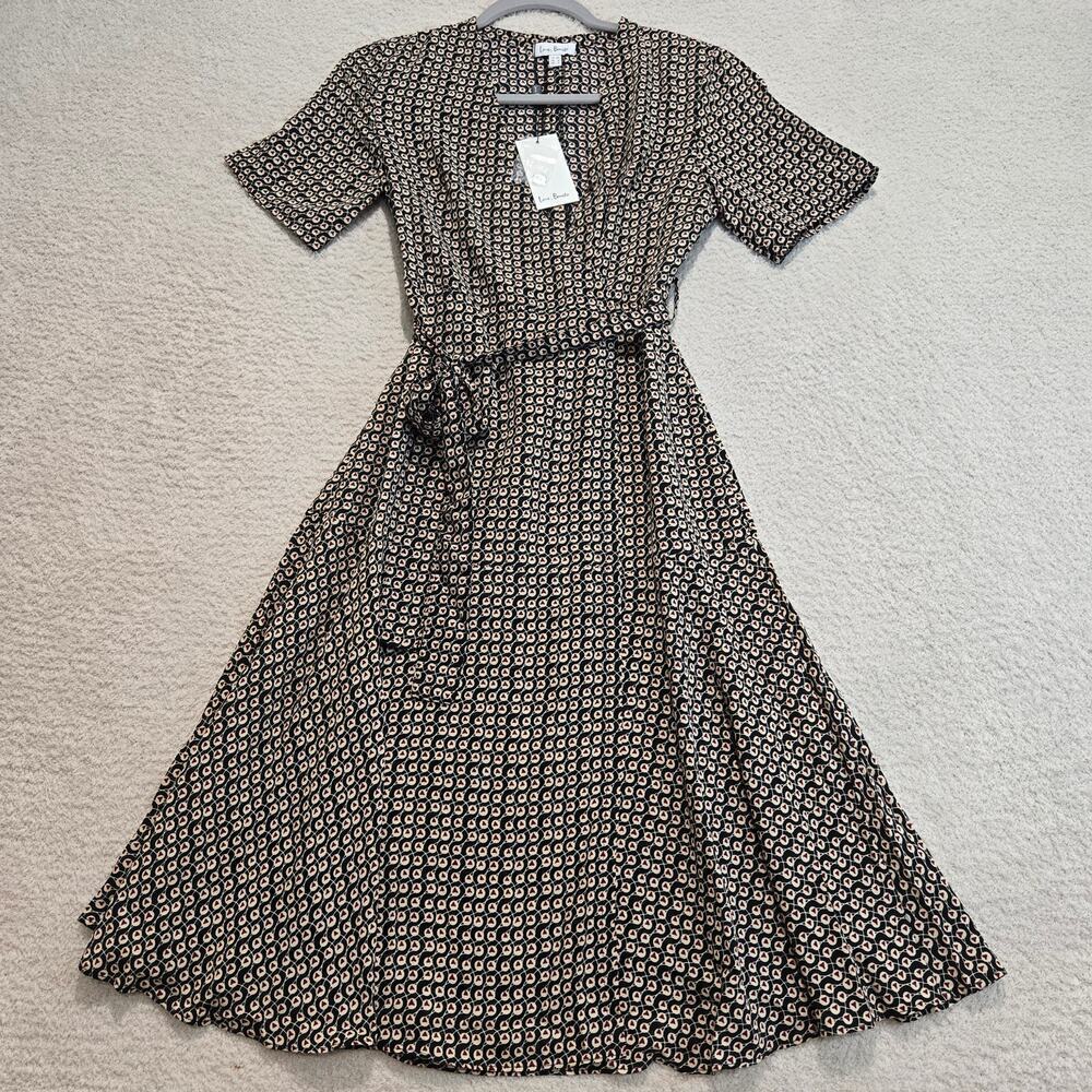 NWT Love, Bonito Geometric Print Wrap Dress Midi Size 2